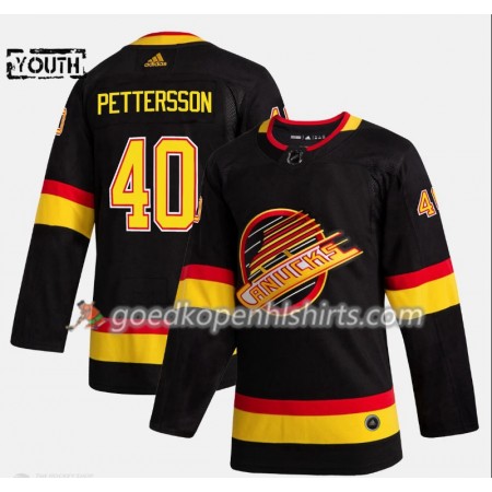 Vancouver Canucks Elias Pettersson 40 Flying Skate Adidas 2019-2020 Zwart Authentic Shirt - Kinderen